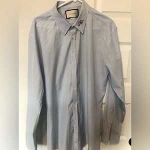 Blue Gucci Snake Dress Shirt
